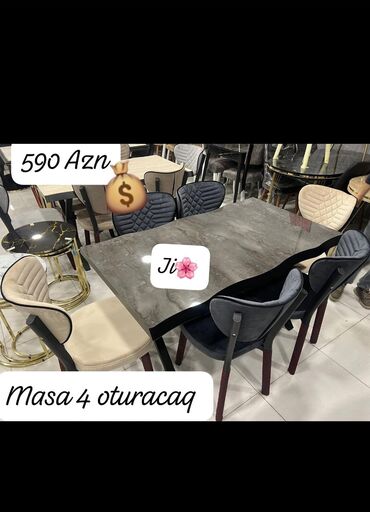 Masa və oturacaq dəstləri: Yeni, 4 stul