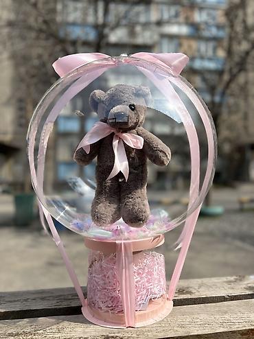 Подарки и сувениры: Подарочные композиции в прозрачном шаре с мягкой игрушкой - — 5