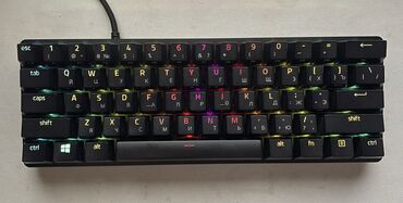 Компьютер жана ноутбук аксессуарлары: Клавиатура, Razer, Механикалык, Зымдуу туташтыруу, Өлчөмү: 60%