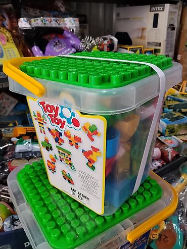Конструктор ToyToy в ведёрке - Набор крупных разноцветных блоков для