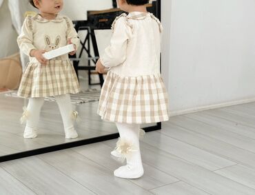 одежда италия: Детское платье, цвет - Бежевый, Новый