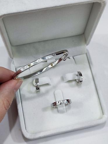 Серебряные наборы украшений: Серебряный Набор+ браслет Карьтие Дизайн Италия Серебро 925 пробы — 9