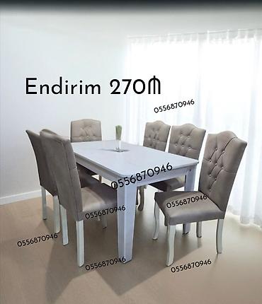 reseption masa: Qonaq otağı üçün, Yeni, Açılmayan, Dördbucaq masa, 6 stul — 2