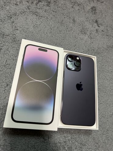 Apple iPhone: IPhone 14 Pro Max, 256 ГБ, Deep Purple, Защитное стекло, Кабель, Коробка, 100 %