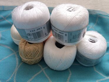 Текстиль: Нитки для вязания и шитья из Германии. 5 гр, 50 гр. Хлопок