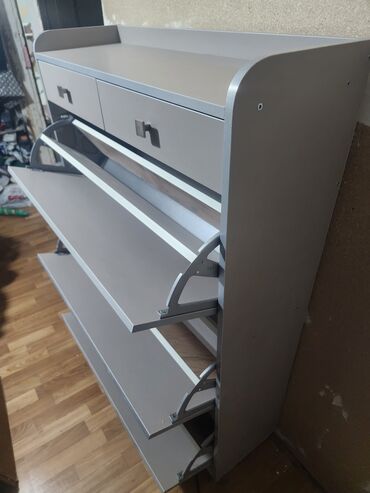 шкаф для офис: Тумба и подставка для обуви, Новый, Другой материал, цвет - Серый