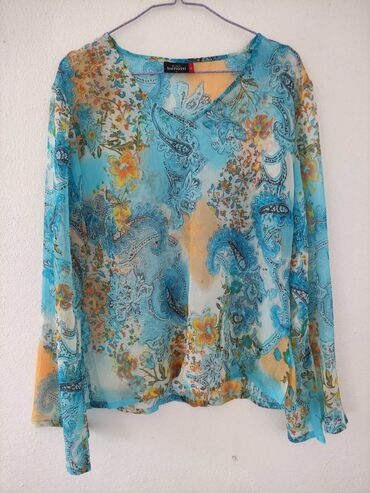 ženske košulje azzaro: L (EU 40), Floral, color - Light blue
