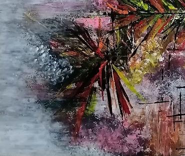 hocu sliku: Umetnička slika na lesonitu 28,5x27cm, rađena akrilnim bojama veselog — 4