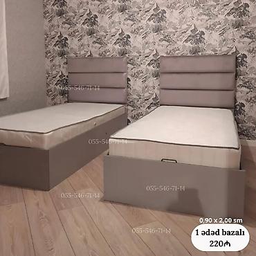Bazalı tək nəfərlik çarpayı - Ölçü: 0,90 x 2,00 m - Başlıq: yumşaq lalafo.az -da Bazalı tək nəfərlik çarpayı - Ölçü: 0,90 x 2,00 m - Başlıq: yumşaq