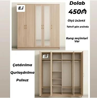 dolab yigilmasi: Dörd qapılı paltar dolabı – 450₼ - Ölçü: 2x2x45 - Rəng seçimləri var - — 1
