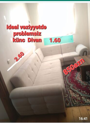 Künc divan, İşlənmiş, Açılan, Bazalı, Parça, Çatdırılma yoxdur