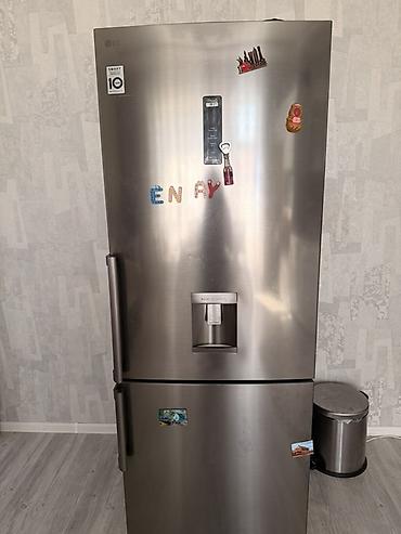 dispenser satilir: LG iki qapılı soyuducu, paslanmayan polad (inox) korpuslu. Əsas — 1