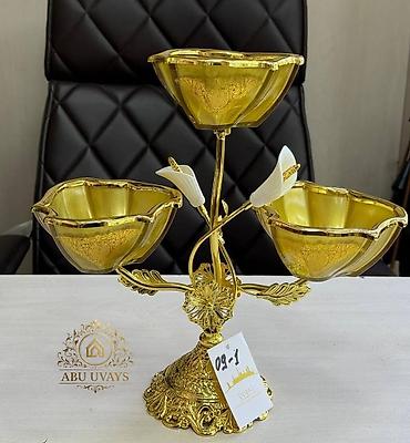 Вазы: Трёхъярусная декоративная фруктовница/конфетница на ножке - — 7
