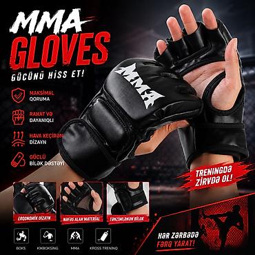 İdman və istirahət: MMA döyüş əlcəkləri – barmaq uclu açıq dizayn - Növ: MMA/qarışıq — 1