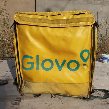 рабочие одежда: Терморюкзак курьерский Glovo (желтый, фирменный) - Формат: жесткий