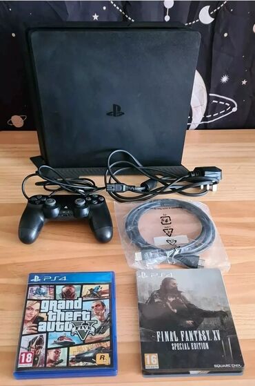 сони плейстейшен 4 цена в бишкеке: Sony PlayStation 4 slim,память 500 гб, Версия: 12 Модель:CUH 2016A