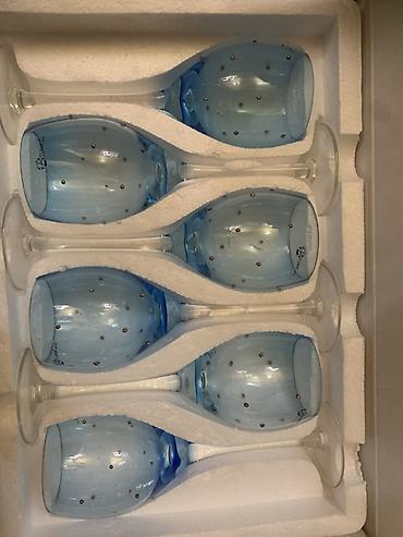 zangan glass: Qədəhlər, rəng - Mavi, Şüşə, 6 ədədli dəst, Yaponiya — 2