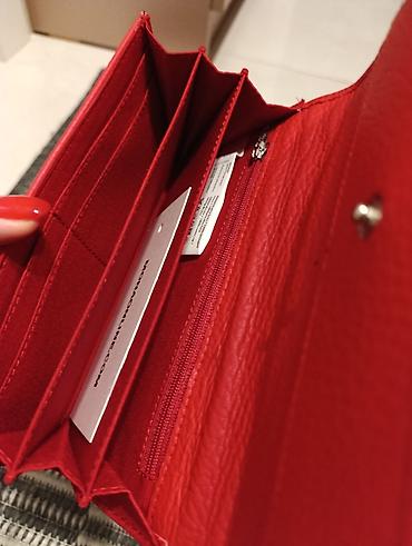 Novčanici: MONA ženski kožni novčanik – crveni - Brend: MONA - Materijal — 7