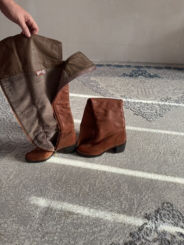 кожанные ботинки: Высокие женские сапоги из натуральной кожи - Цвет: тёплый