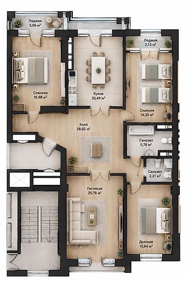 аристократ: 4 комнаты, 138 м², Моссовет Элитка, 14 этаж, ПСО (под самоотделку) — 5