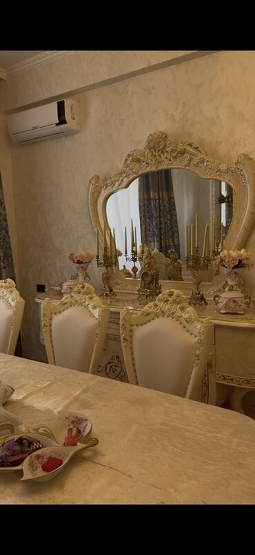 Masa və oturacaq dəstləri: Qonaq otağı üçün, Yeni, Açılan, 8 stul — 3