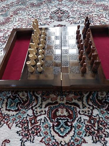 nerd dasi: Əl işinə aid taxta şahmat-nərd dəsti - Material: tamamilə ağacdan — 3