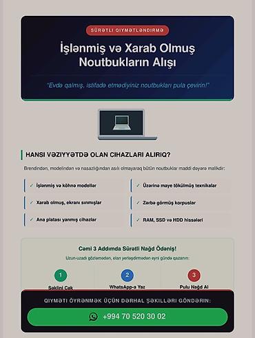 компьютер на запчасти: Xarab işləməyən evdə qalan notbuklarini dəyərləndir — 1