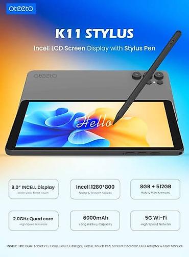oteeto tab 11 pro отзывы: Oteeto K11 Stylus planşet dəsti - 9.0 düym Incell LCD ekran, 1280×800 — 2