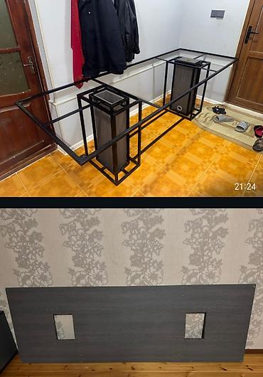 ofis stullari: Metaldan künc masa karkası və üst panel dəsti - Güclü metal — 1