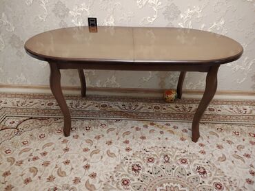 Гостиный стол, Раскладной, Стекло, Овальный стол