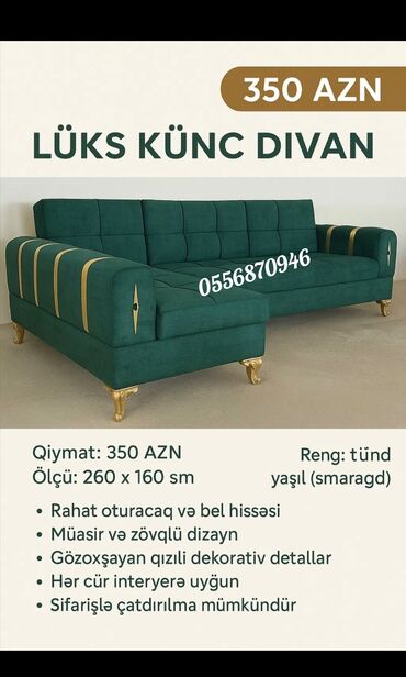 sultan mebel yataq desti: Künc divan, Yeni, Açılan, Bazalı, Parça, Pulsuz çatdırılma