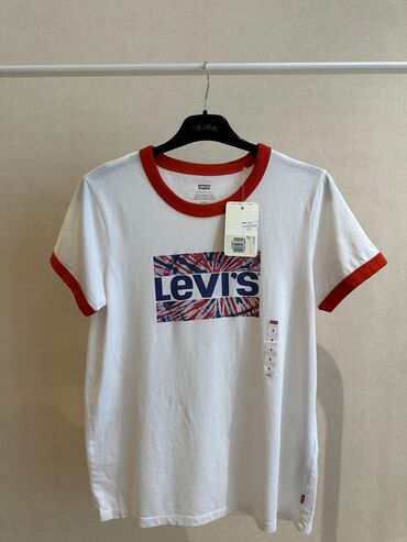 kişilər üçün printli futbolkalar: Футболка LeviS, S (EU 36), цвет - Белый