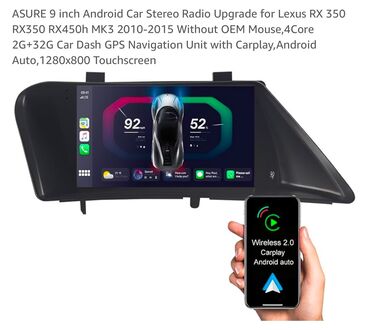 Магнитолы: Новый, 2-DIN, 9 ", Android Auto, Android (встроенная ОС), Apple Carplay, 32 Гб ПЗУ