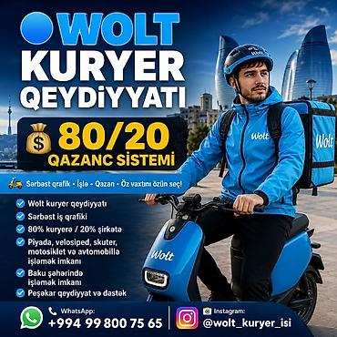 bolt piyada kuryer: Moto-kuryer tələb olunur, Gündəlik ödəniş, Təcrübəsiz — 1
