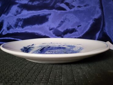 Ostali antikviteti: Tanjir za na zid Meissen 1934 do 1945g,zimski pejzaz. Porcelanski — 8