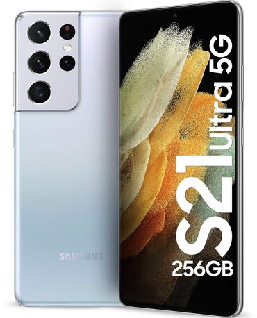 радиатор для телефона: Samsung Galaxy S21 Ultra 5G, Новый, 256 ГБ, цвет - Серебристый, 1 SIM, eSIM