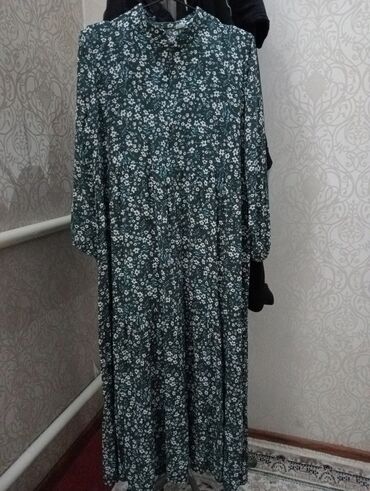 штапельный узбекские платья из штапеля: Повседневное платье, Лето, Длинная модель, Штапель
