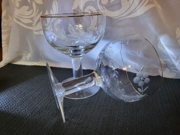 Čaše: Case kristal,rucni rad,gravura za dvoje 0,5 L,univerzalne iz 70ih — 4