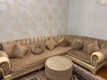Шкафы: Угловой диван, Б/у, Нераскладной, Велюровая ткань