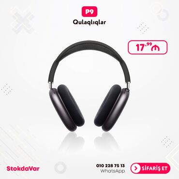 airpods i11: 🔥🔥 "P9" Qulaqlıqlar ✅ AUX: Var ✅ Rəng: Qara ✅ Mikrofon: Var ✅