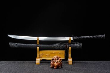 узбекские ножи: Катана Черная катана-меч с уникальным дизайном Красивая катана с