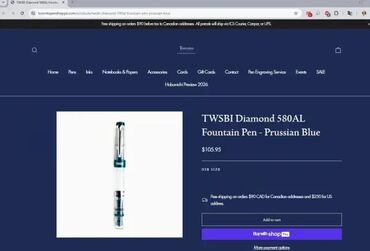 Ostali aksesoari: *** AKCIJA *** #2879 Penkalo Twsbi DIAMOND 580 AL R PRUSSIAN BLUE; — 5