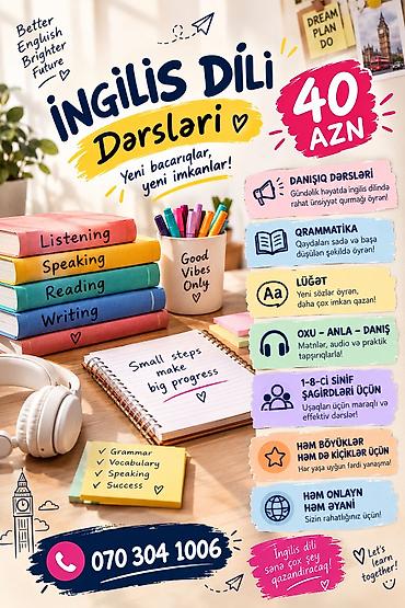 online ingilis dili müəllimi: Xarici dil kursu, İngilis dili — 1