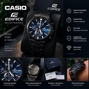 ucuz casio saat: CASIO Edifice – günəş enerjisi ilə işləyən kişi xronoqraf saatı - — 1