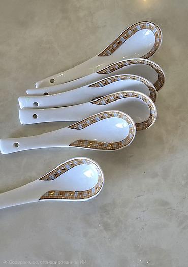 Porselen sous qaşıqları dəsti - Material: yüksək keyfiyyətli porselen — 2