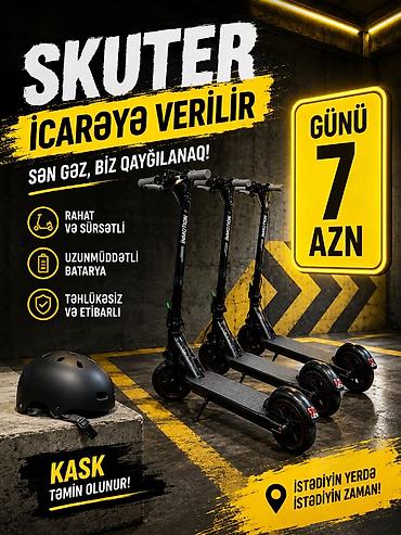 sukuter gence: Skuter icarəsi – günü 7 AZN Yeni Elektrikli skuterlərimiz😍 Sürət: km — 1