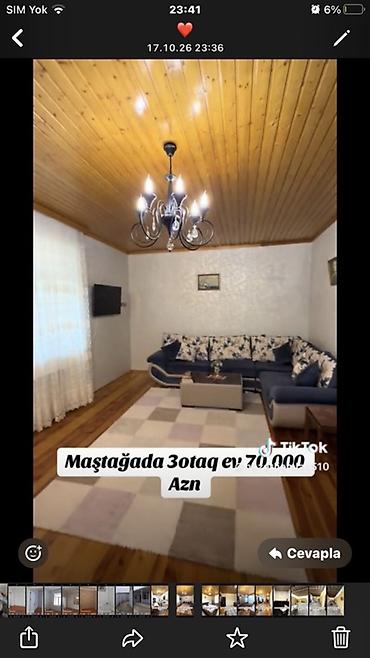 qubada ipoteka evler: Maştağada 3 otaqlı həyət evi. - Daxili plan: geniş zal, 2 yataq — 2