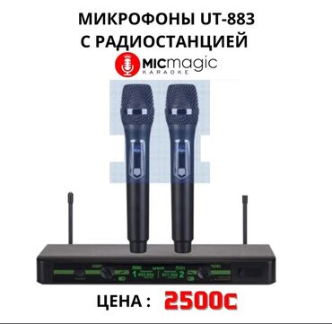 акустические системы party animal с микрофоном: Беспроводная микрофонная система UT-883 с радиостанцией, идеальная для