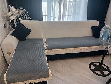 покрывала на диван: Künc divan - L şəklində, geniş oturacaq sahəsi - Açıq krem rəngli — 1