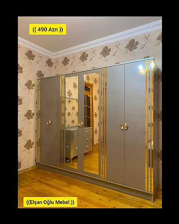 perla dolab: Yeni, 6 qapı, Güzgülü, Boz, Açılan, Düz dolab — 1